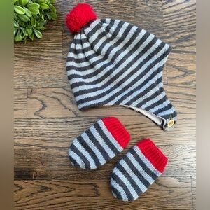 Baby Boden Winter Hat & Mittens Set Sz 6-12 mo